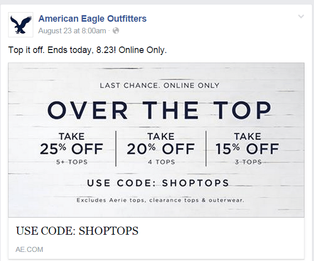 AEO Facebook page