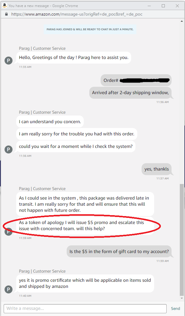 Amazon Live Chat