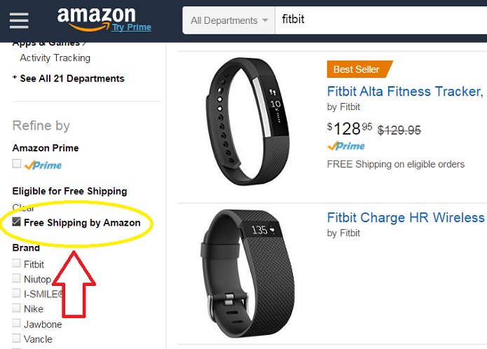 Amazon Free Shipping Search