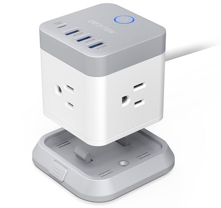 BESTEK Vertical Cube Power Strip with USB