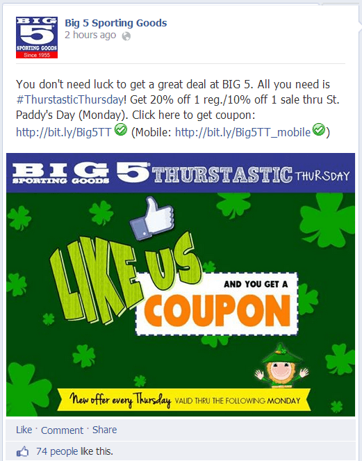 Big 5 on Facebook