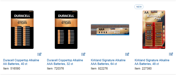 Costco Alkaline Battery