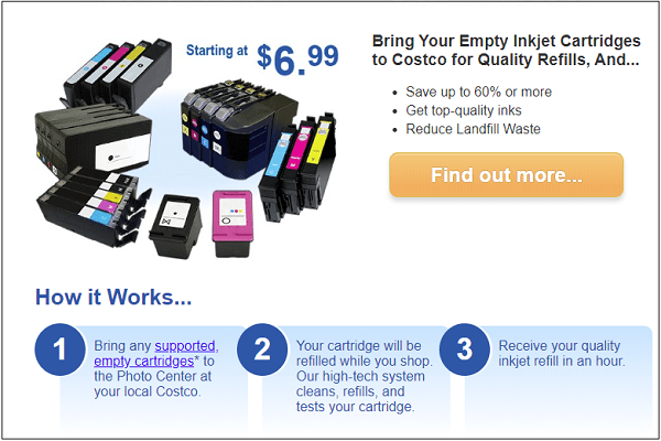 Refill Inkjet Cartridges at Costco