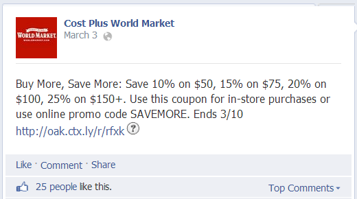 Cost Plus on Facebook