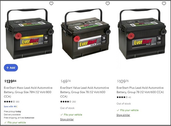 EverStart Battery Prices