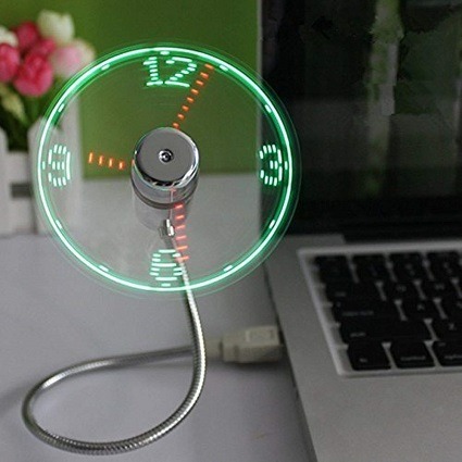 ONXE USB LED Clock Fan with Real Time Display