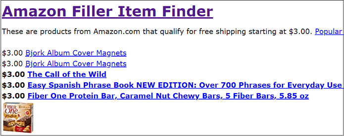 Amazon Filler Items