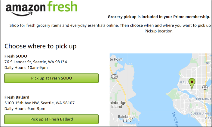 Amazon Fresh Local Pickup