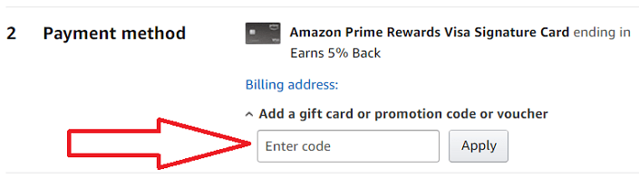 Apply gift card directly to Amazon purchase