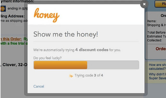 Honey browser extension