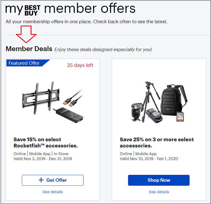 Member Only deals at Best Buy