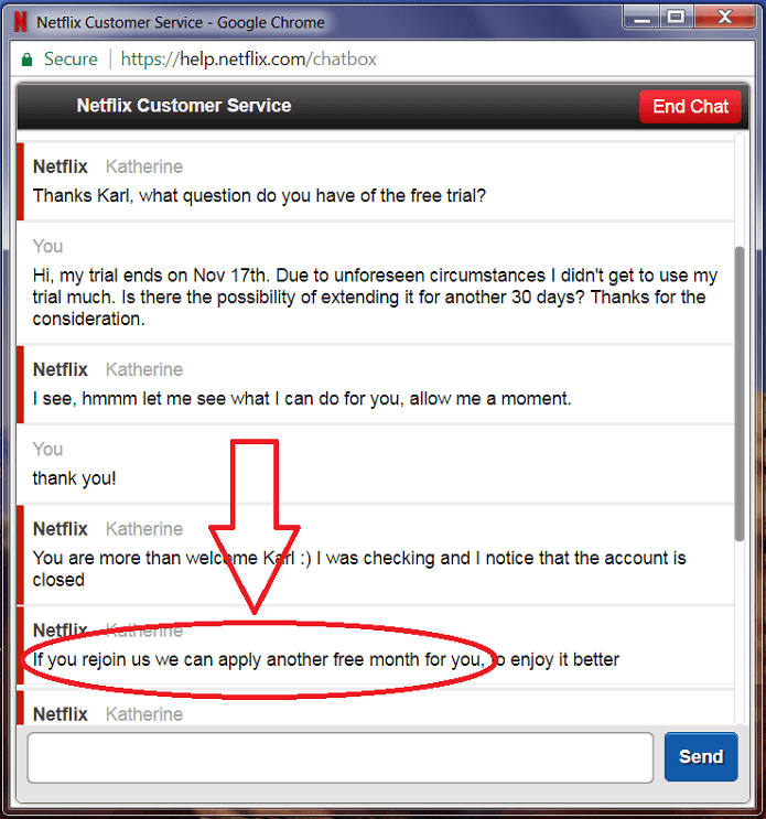 Netflix Trial Extension