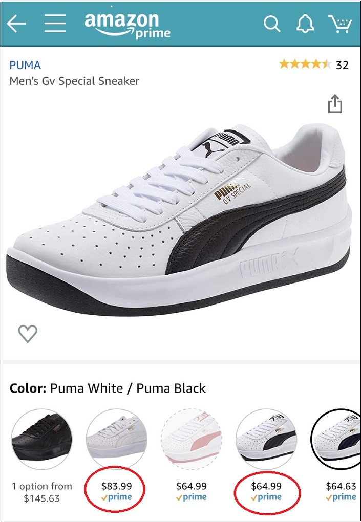 Puma Shoe Example