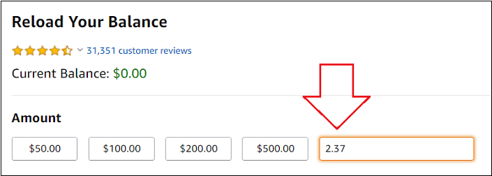 Reload your gift card balance