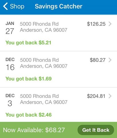 Savings Catcher app at Walmart