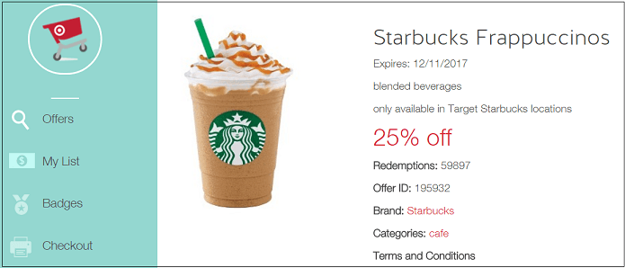 Starbucks with Target CartWheel App