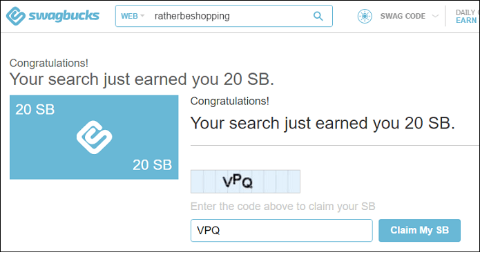 Swagbucks search