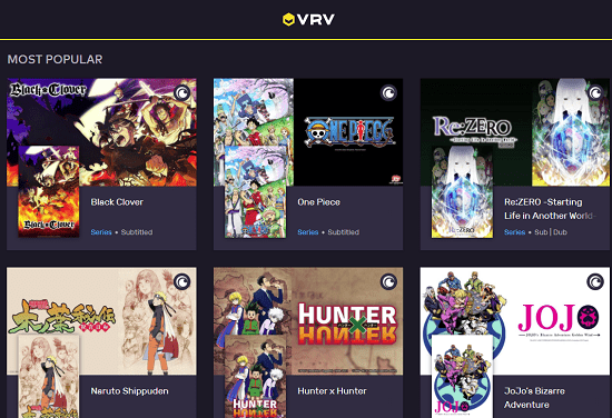 VRV streaming